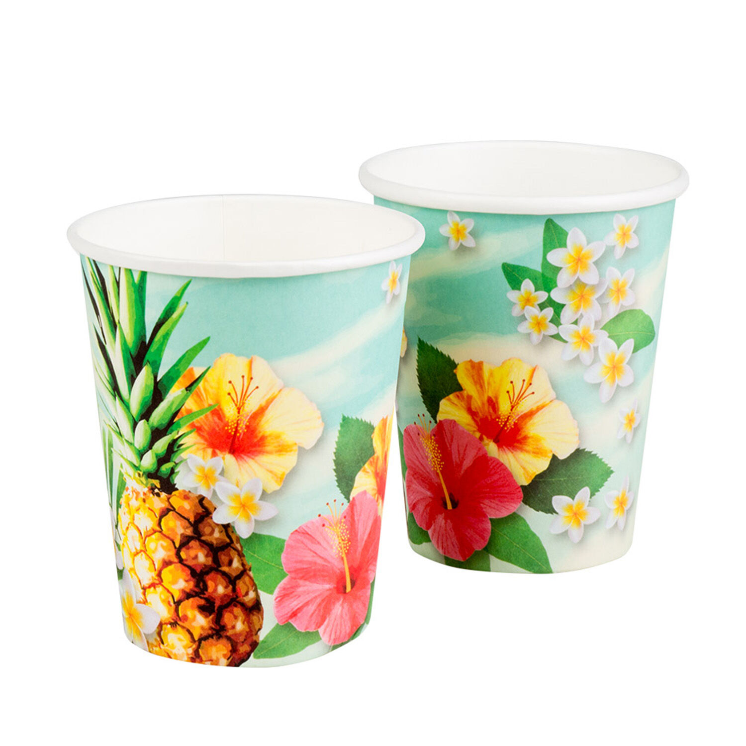 SALE Papp-Becher Paradies Hawaii, ca. 210ml, 10 St�ck Bild 2