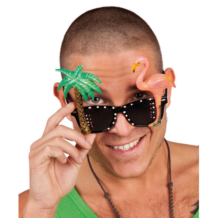 Brille Hawaii, Palme & Flamingo