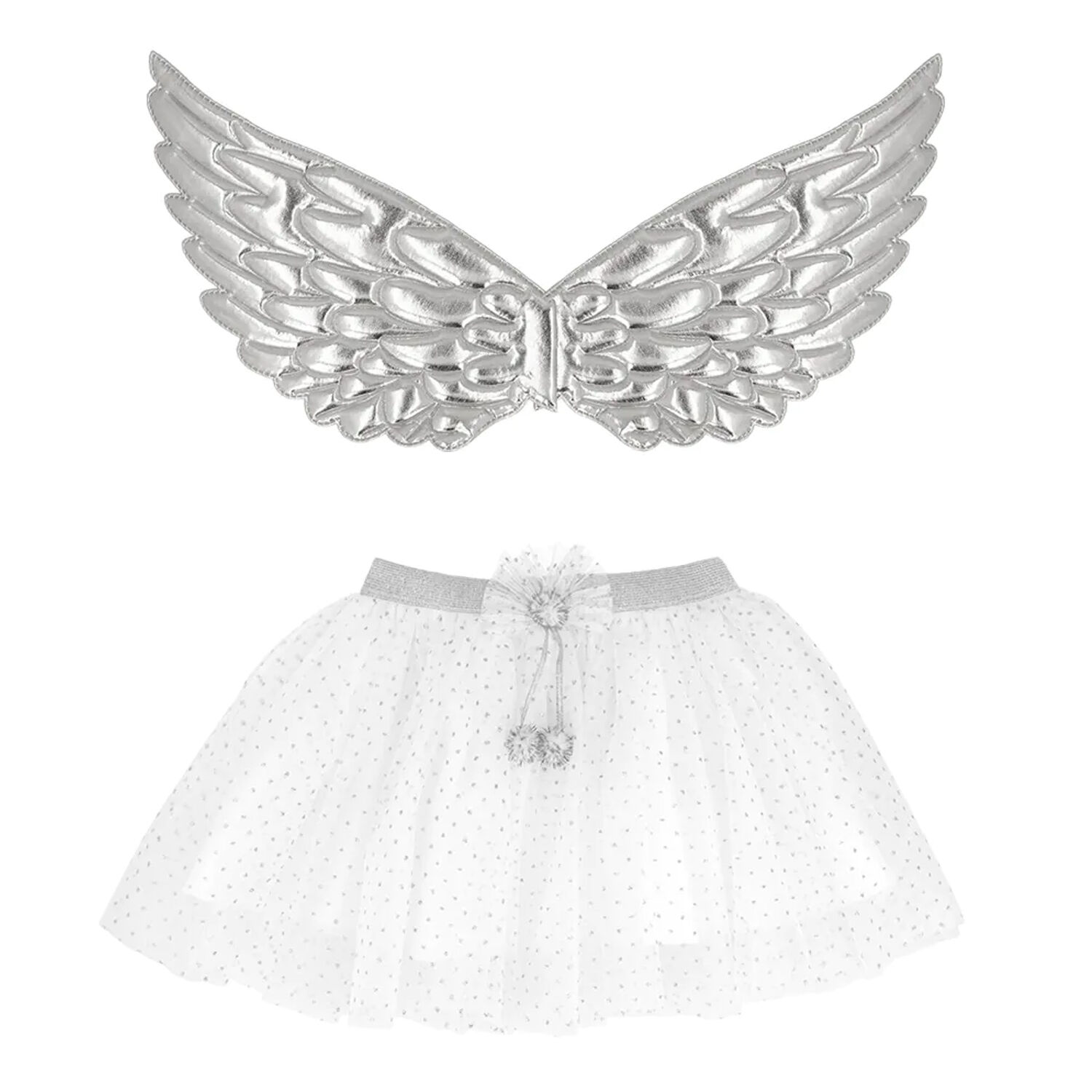 NEU Kinder-Kostm Set Engelchen mit Flgel und Tutu, silber, Einheitsgre Bild 2