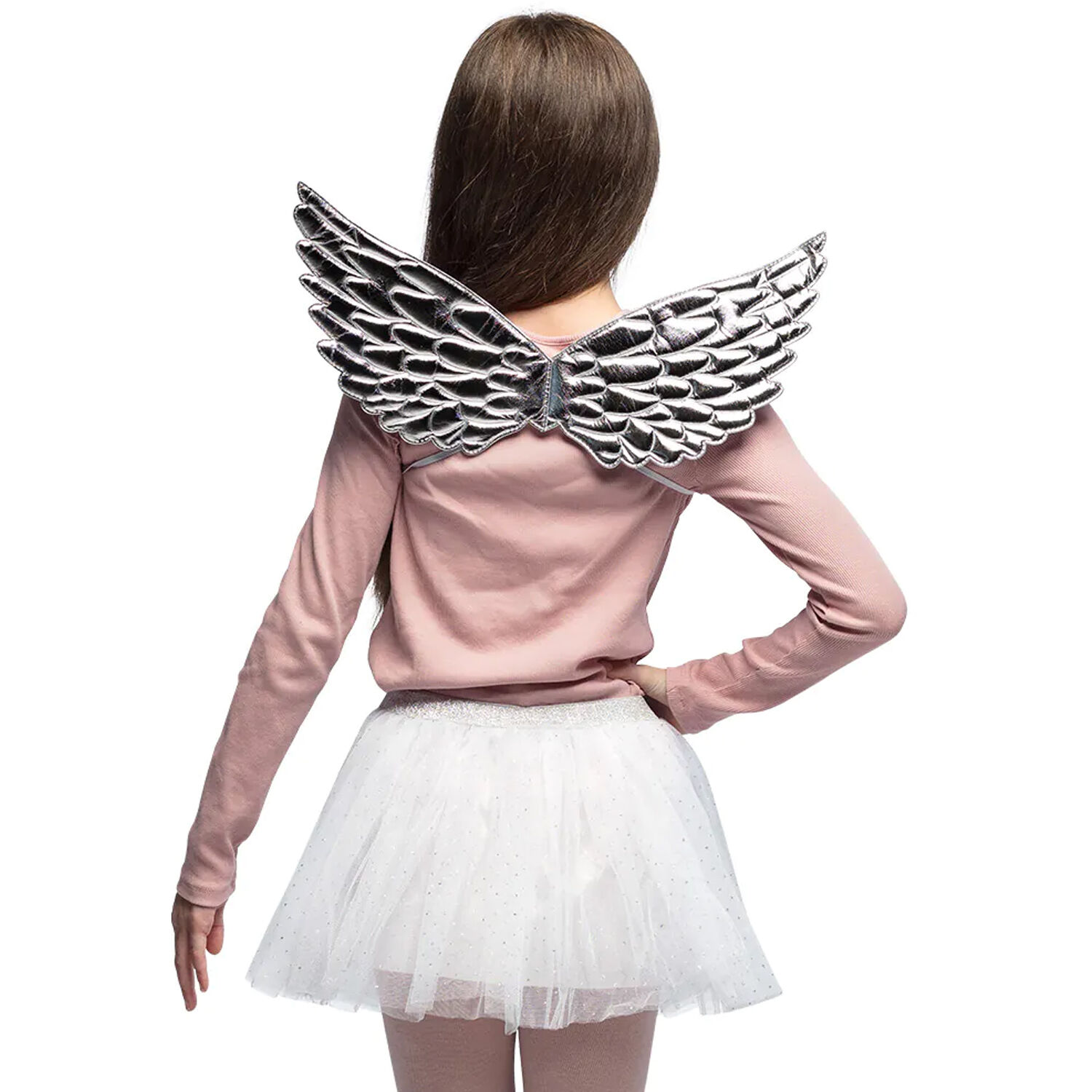 NEU Kinder-Kostm Set Engelchen mit Flgel und Tutu, silber, Einheitsgre Bild 3