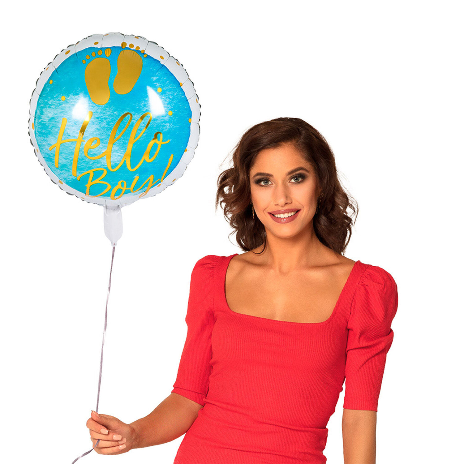 NEU Folienballon Hello Baby, blau, ca. 45cm Bild 2