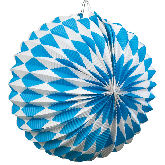 SALE Lampion Bayernraute, blau-weiß, Ø 22 cm, 2 Stk, Bayrische Dekoration, Bayrisches Fest, Blau-Weiß