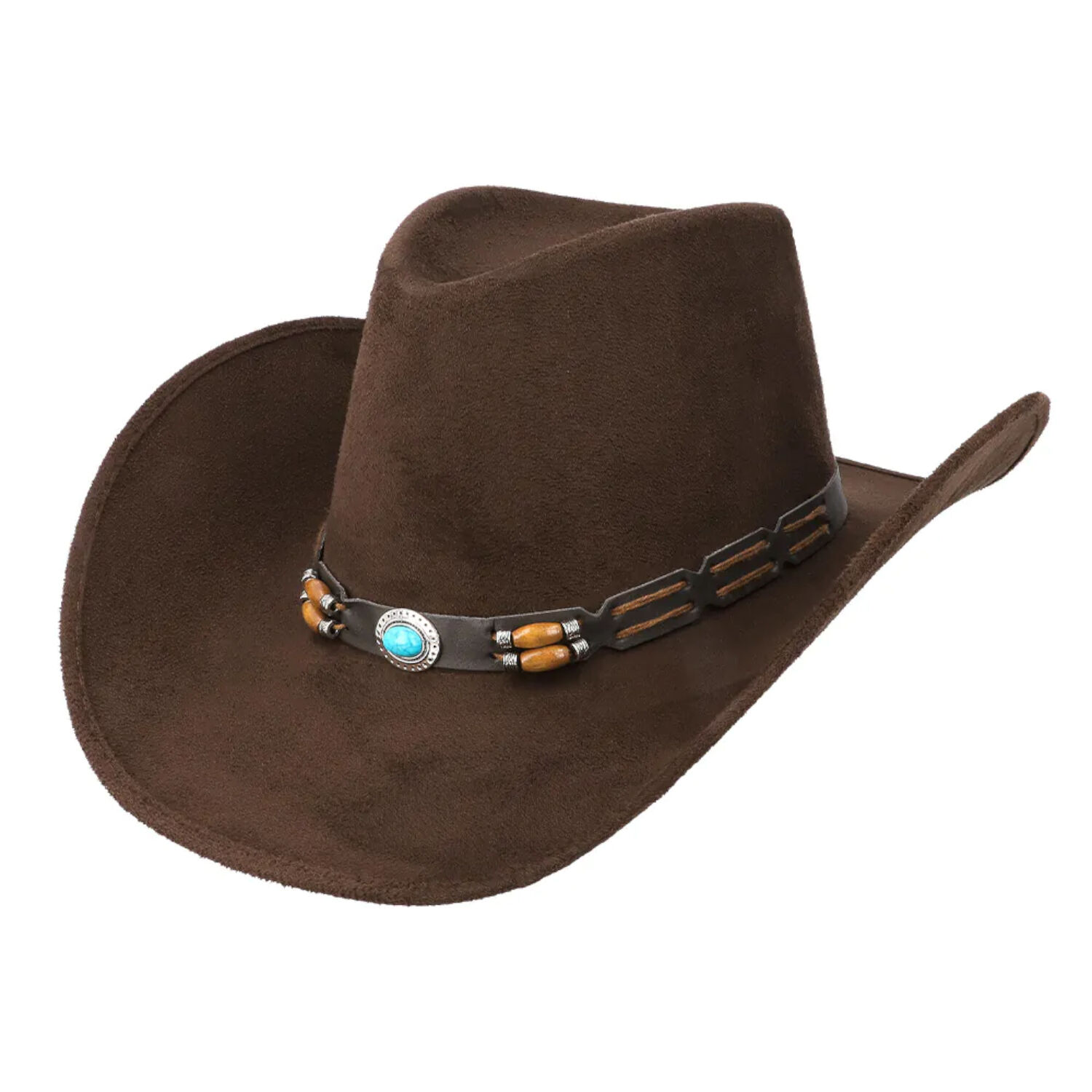 Hut Cowboy Brody, Wildlederoptik, Braun, Einheitsgre
