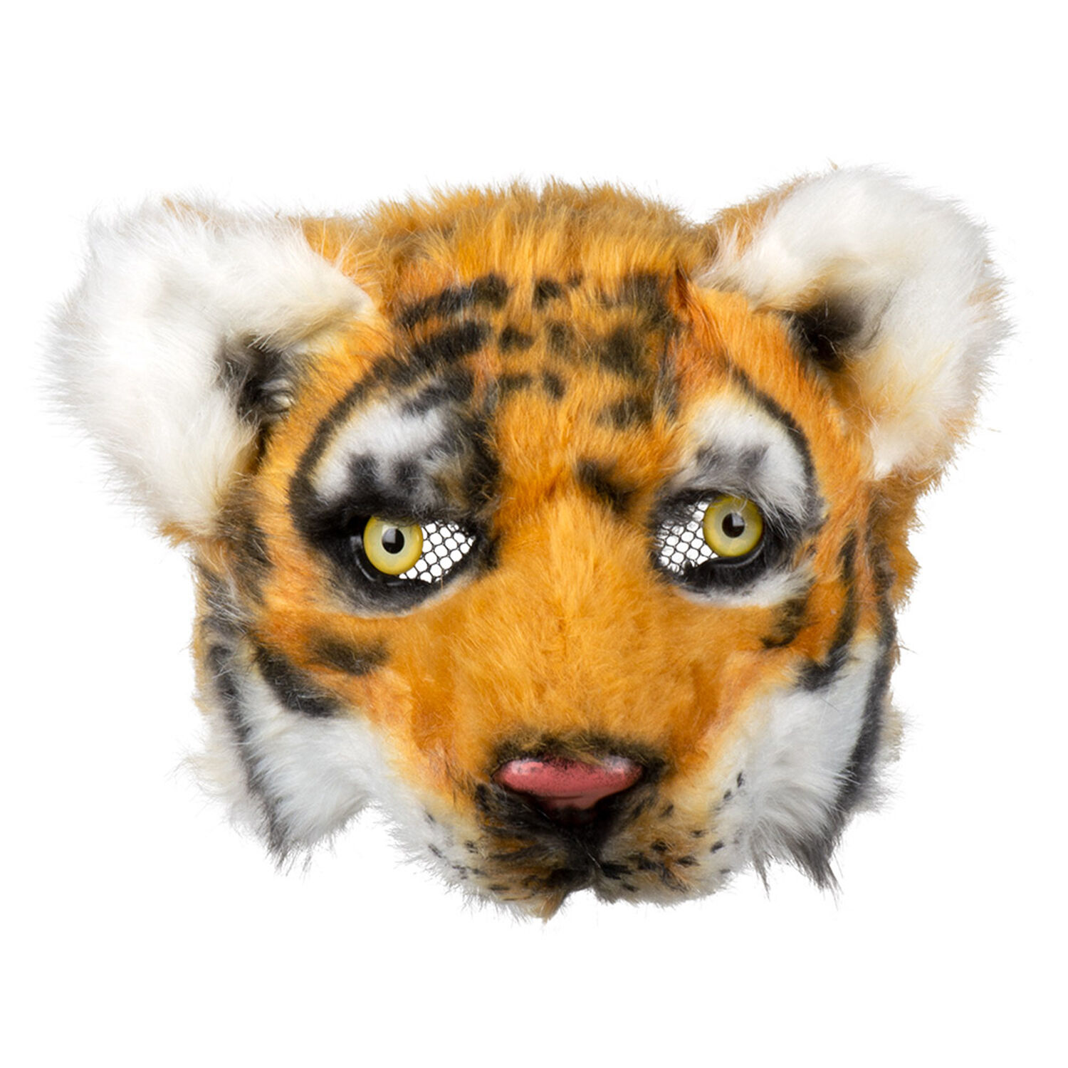 NEU Plüsch-Halbmaske Tiger, gelb-orange