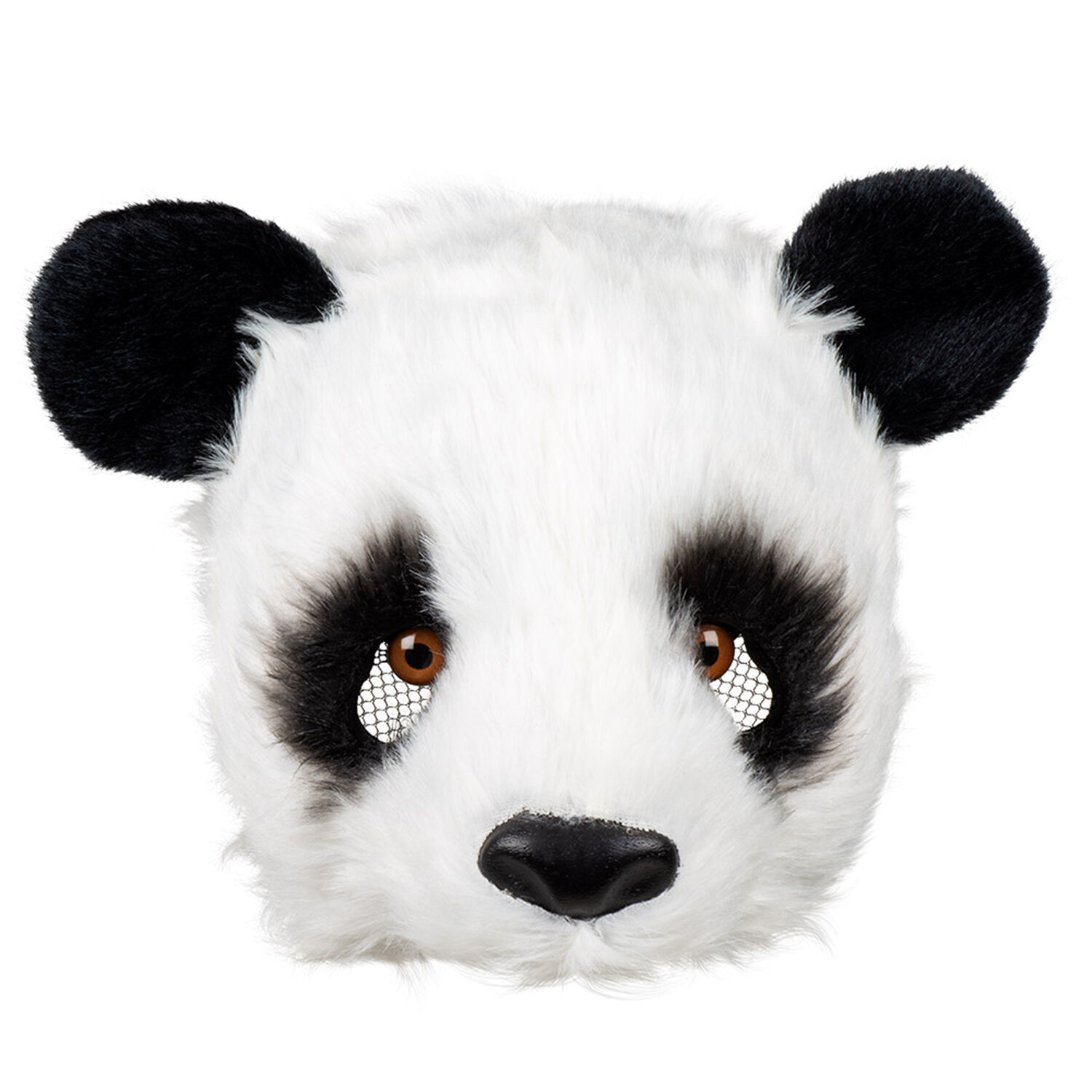 NEU Plüsch-Halbmaske Panda, schwarz-weiß