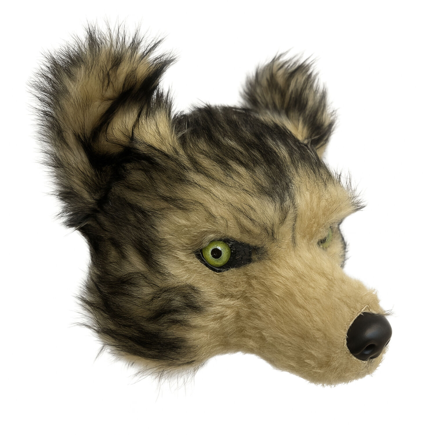 NEU Plsch-Halbmaske Wolf / Werwolf, braun meliert Bild 2