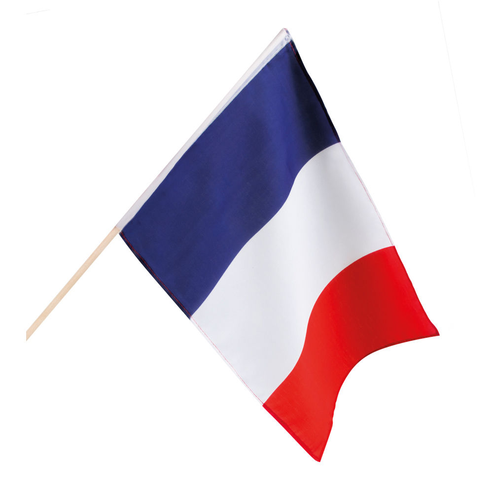 SALE Flagge am Stab Frankreich, 76 cm, Polyester - Partybedarf