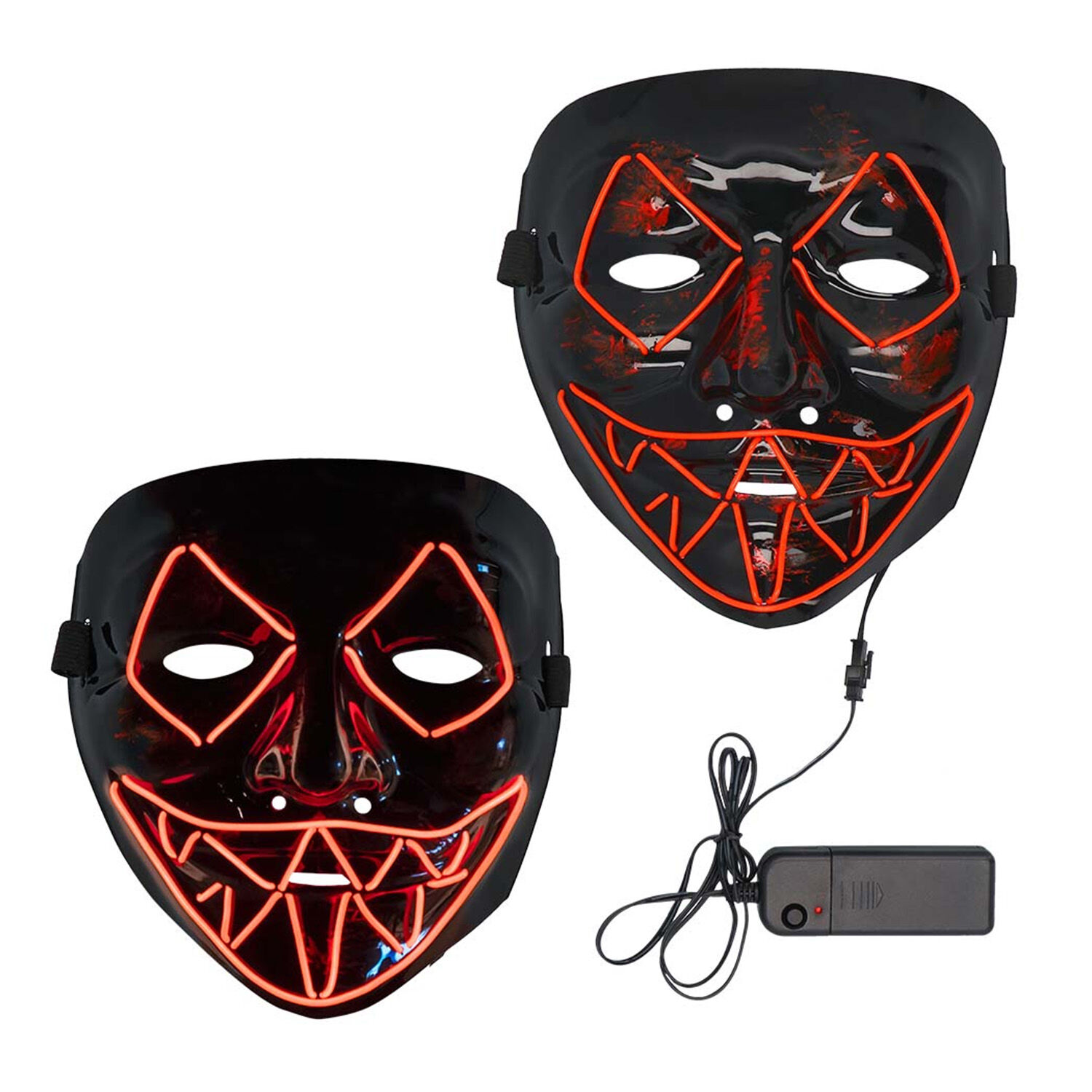 NEU Halloween-Maske Killer-Smile rot, mit LED-Beleuchtung Bild 3