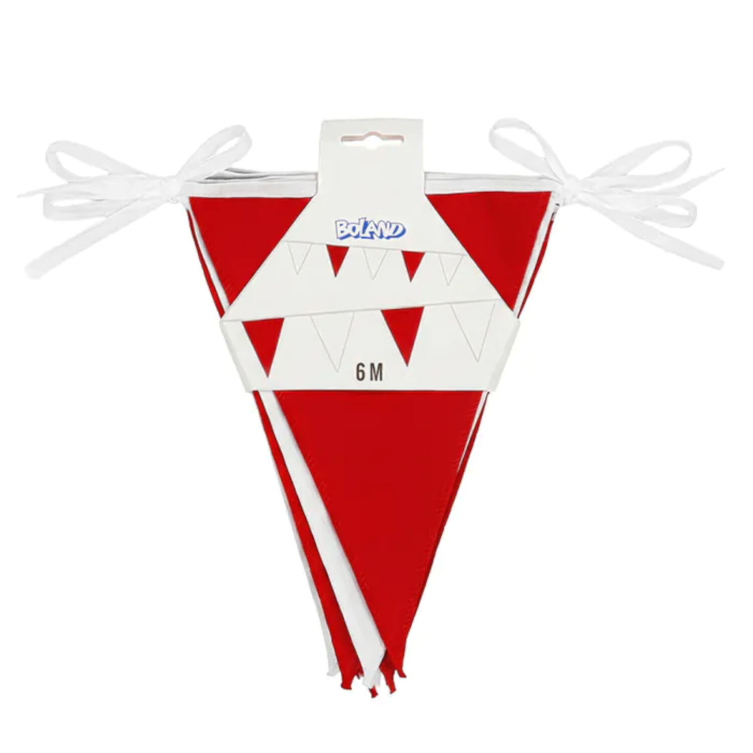 Wimpelkette aus Stoff, rot-wei�, 6m, 15 Flagge � 26x18cm, Polyester Bild 2