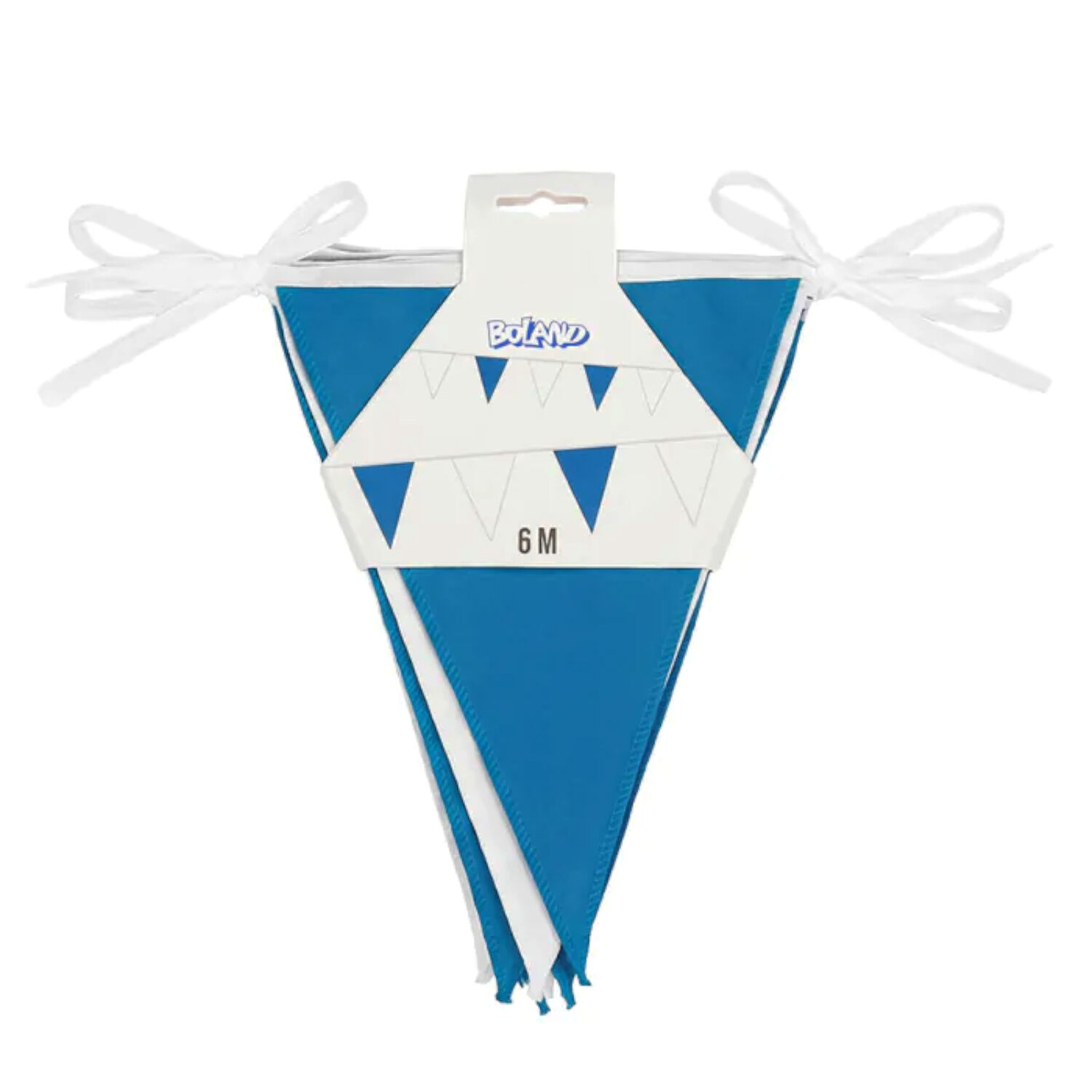 Wimpelkette aus Stoff, blau-wei�, 6m, 15 Flagge � 26x18cm, Polyester Bild 2