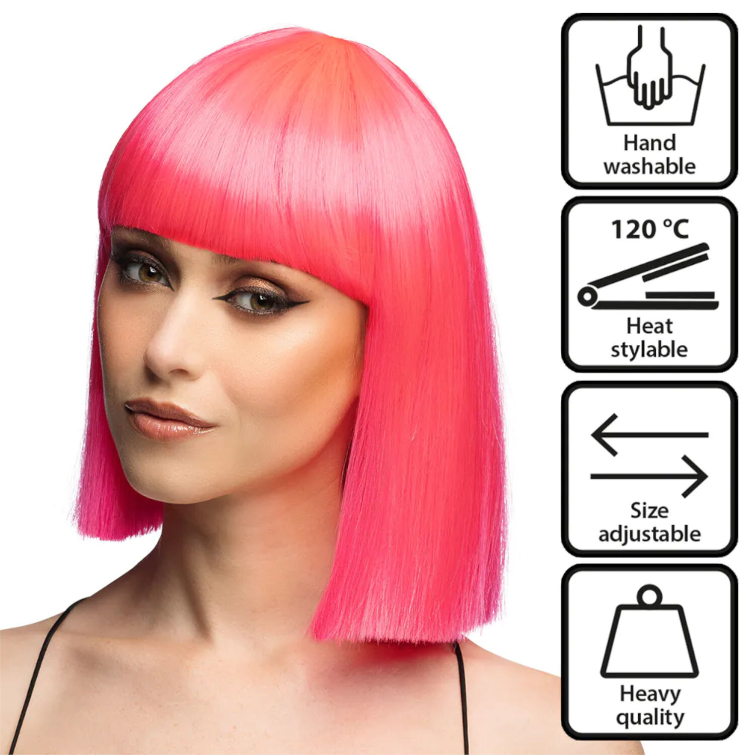 Per�cke Damen Djamilla, Longbob, Premium-Qualit�t, Pink Bild 2