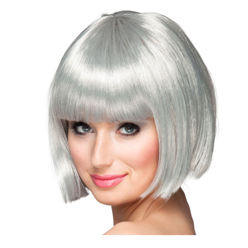 Percke Damen Foxy Bob, Pagenkopf mit Pony, Cabaret, silbergrau