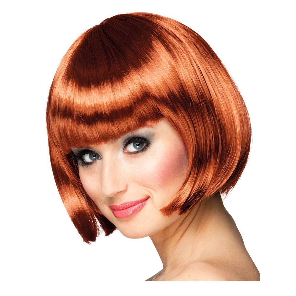 Percke Damen Foxy Bob, Pagenkopf mit Pony, Cabaret, kupfer - mit Haarnetz Bild 2