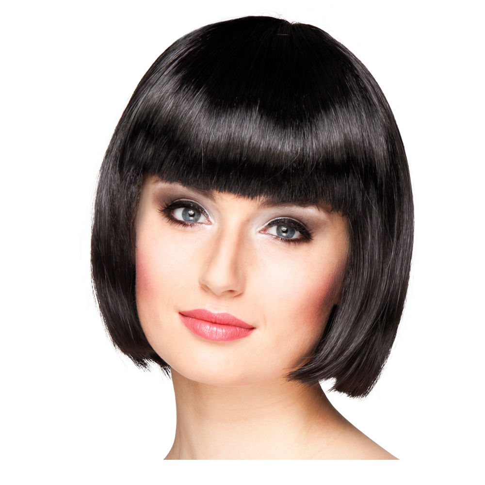 Percke Damen Foxy Bob, Pagenkopf mit Pony, Cabaret, schwarz - SPARPACK mit 6 Stck