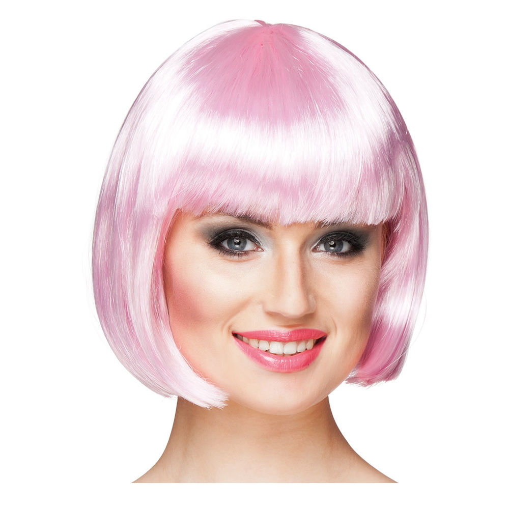 Percke Damen Foxy Bob, Pagenkopf mit Pony, Cabaret, rosa - mit Haarnetz Bild 2