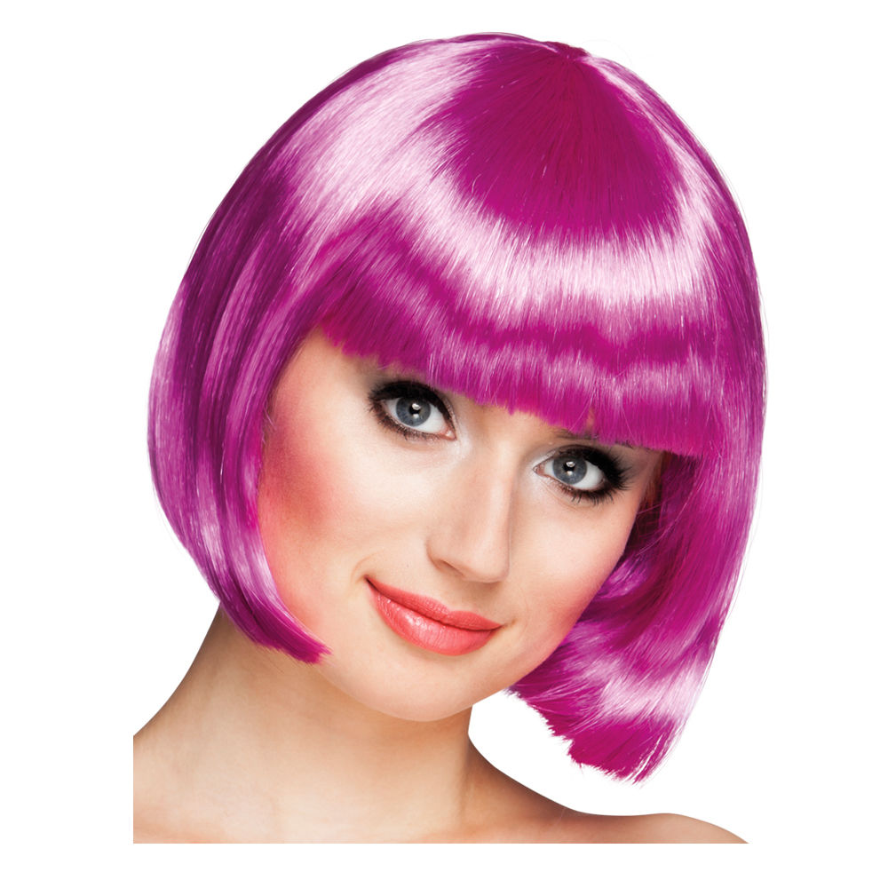 Percke Damen Foxy Bob, Pagenkopf mit Pony, Cabaret, magenta - mit Haarnetz Bild 2