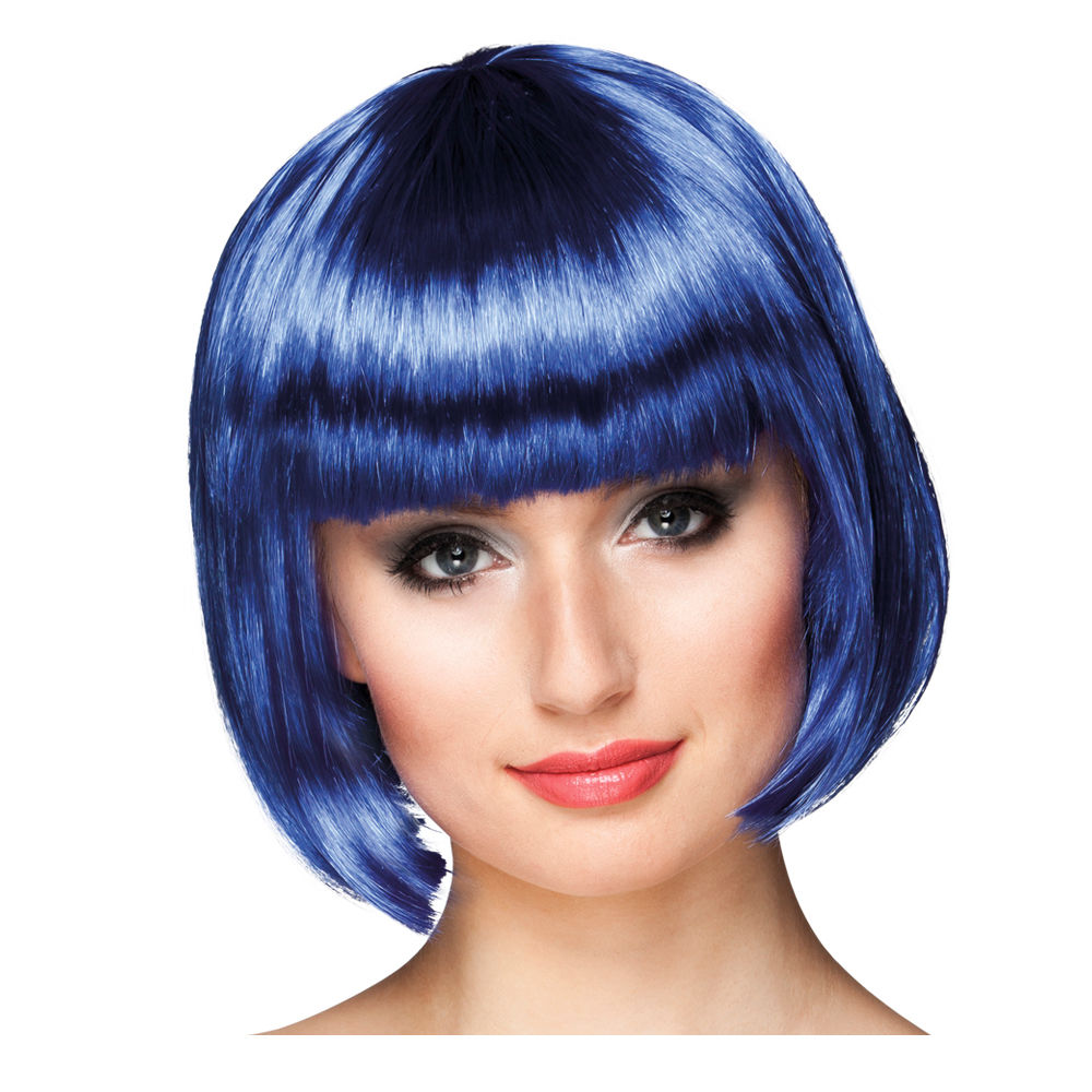 Percke Damen Foxy Bob, Pagenkopf mit Pony, Cabaret, blau