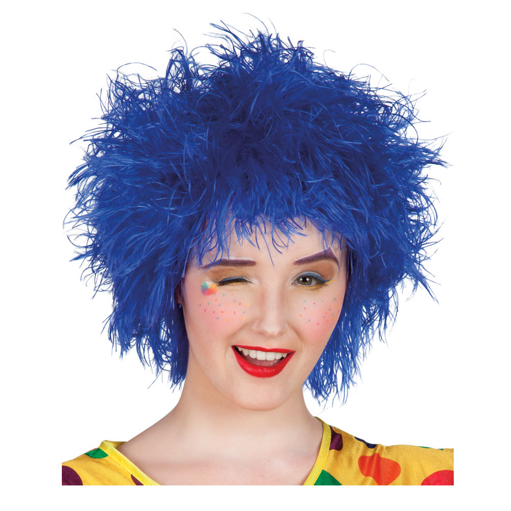 Perücke Unisex Frizzy, Strubbel-Look, blau - mit Haarnetz Bild 2
