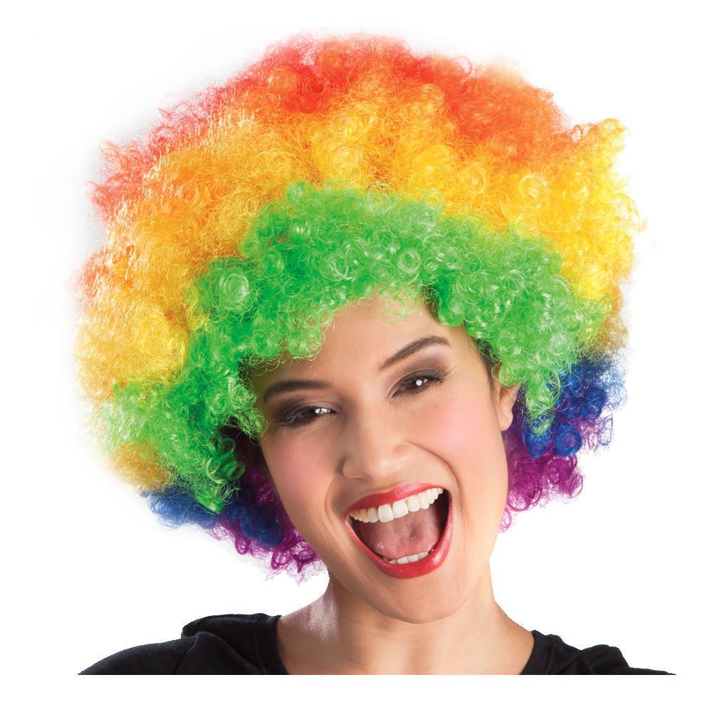 Percke Unisex Damen Super-Riesen-Afro Locken regenbogen, bunt