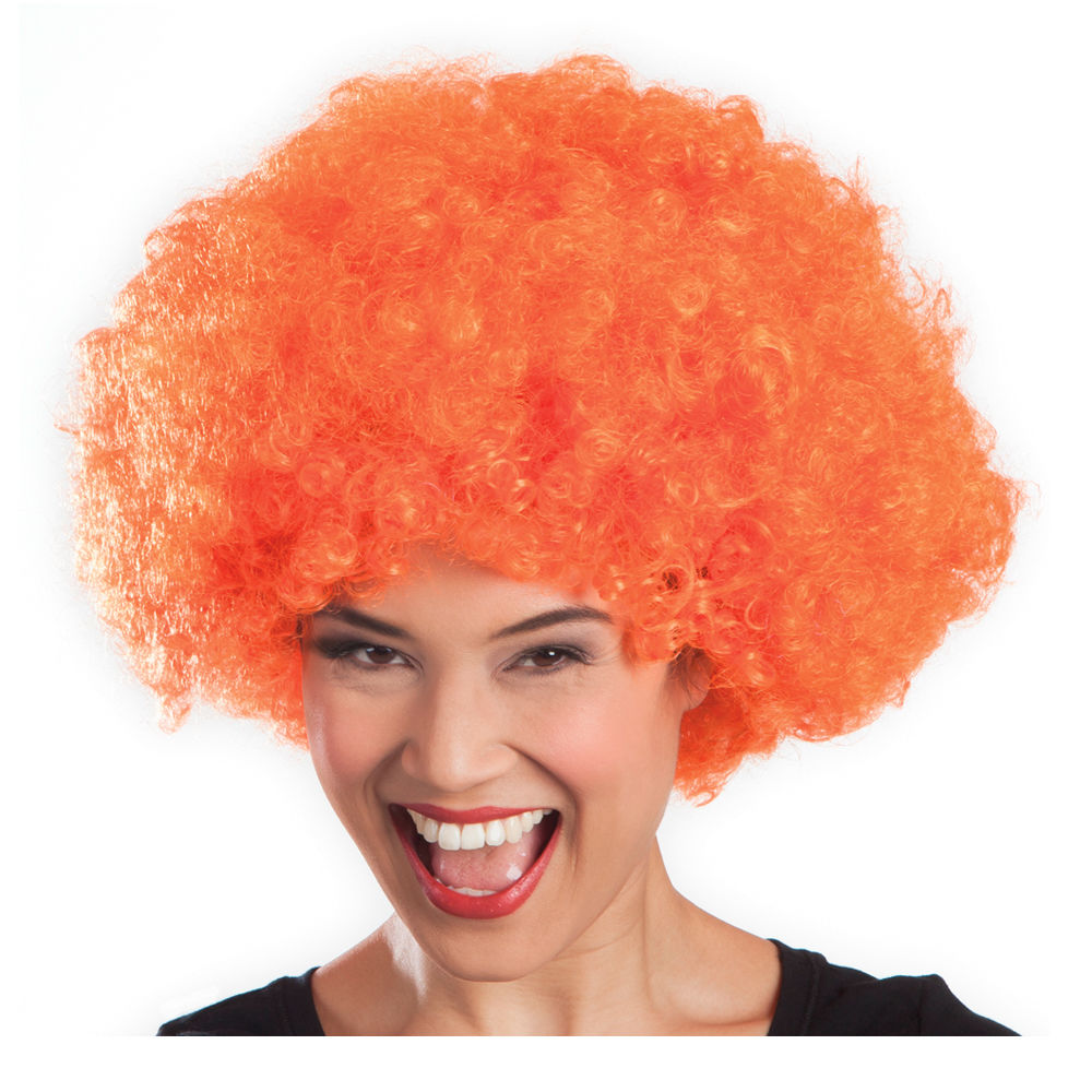 Percke Unisex Damen Super-Riesen-Afro Locken, orange - mit Haarnetz Bild 2