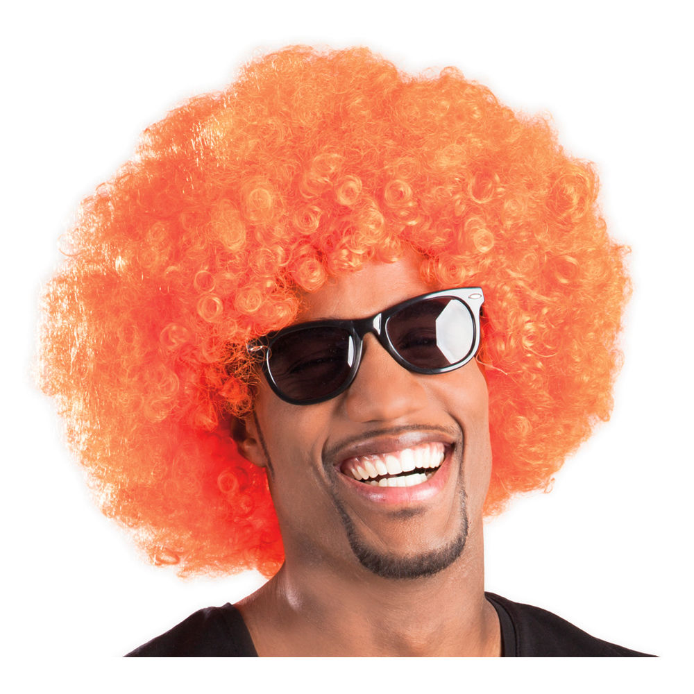 Percke Unisex Herren Super-Riesen-Afro Locken, orange - mit Haarnetz Bild 2