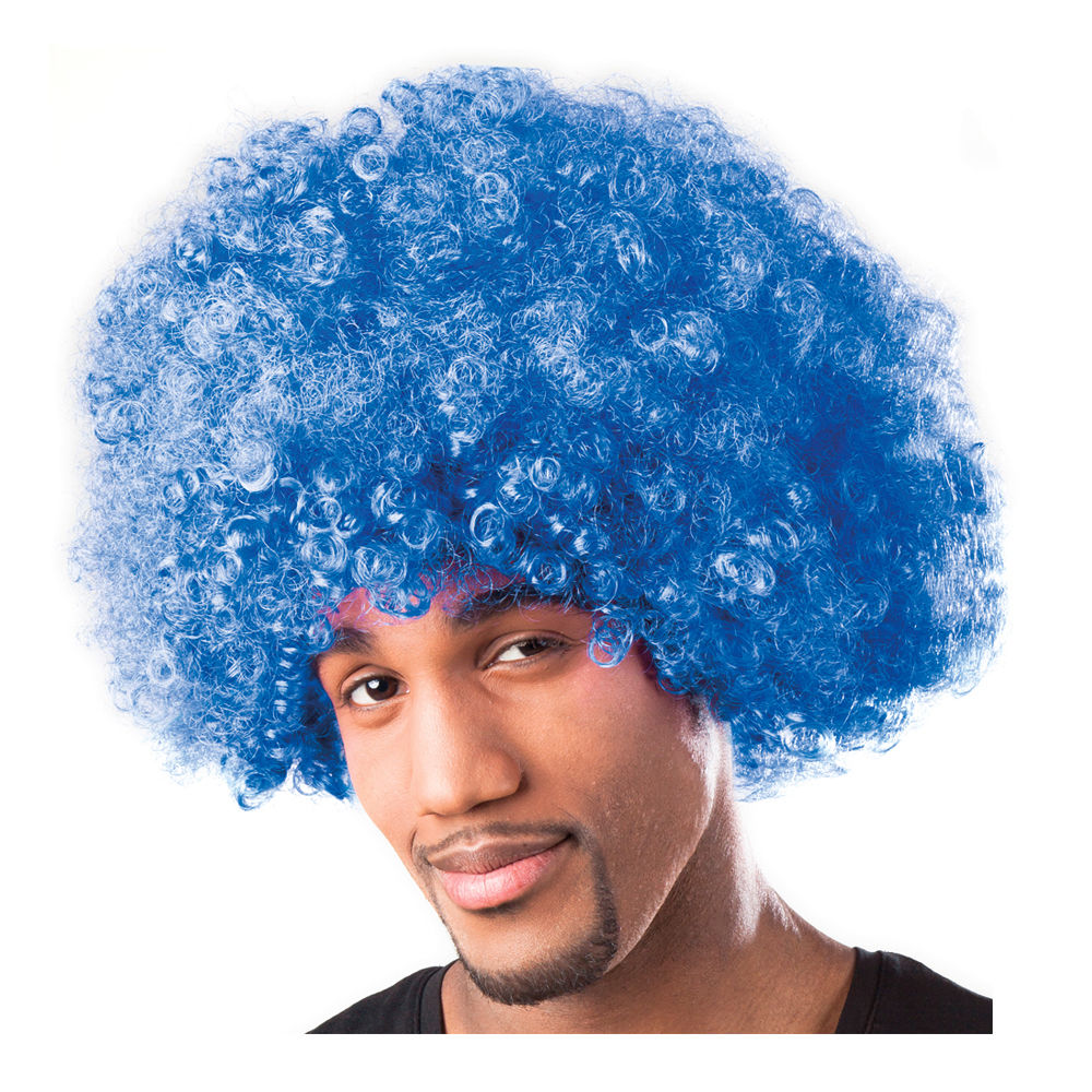 Percke Unisex Herren Super-Riesen-Afro Locken, blau - mit Haarnetz Bild 2