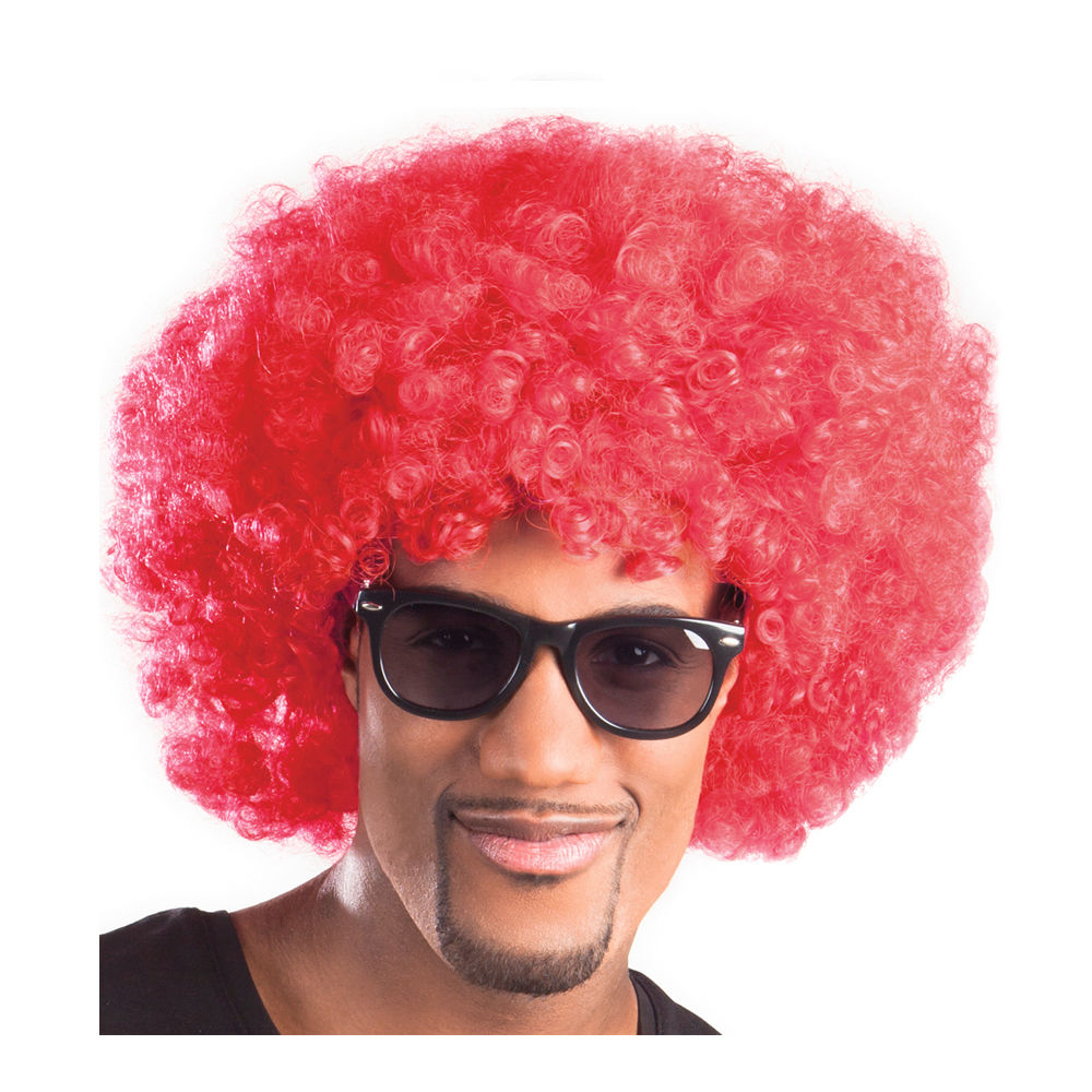 Perücke Unisex Herren Super-Riesen-Afro Locken, rot - mit Haarnetz Bild 2