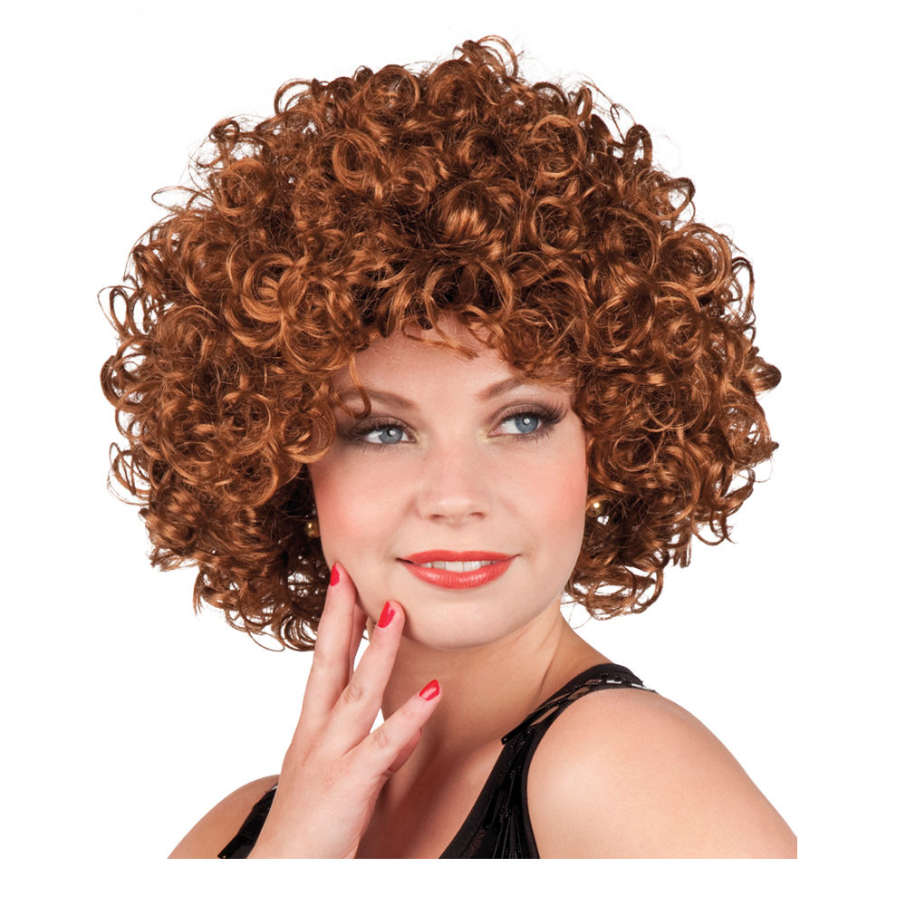 Percke Damen Candice gelockt, braun - mit Haarnetz Bild 2