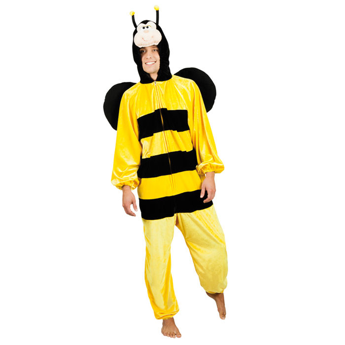 Damen- und Herren-Kostüm Overall Biene, Gr. M-L bis 180cm Körpergröße - Plüschkostüm, Tierkostüm Bild 4