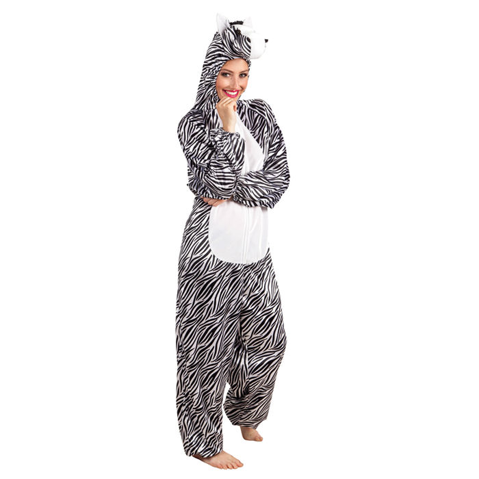 Damen- und Herren-Kostüm Overall Zebra, Gr. S bis 165cm Körpergröße - Plüschkostüm, Tierkostüm Bild 3