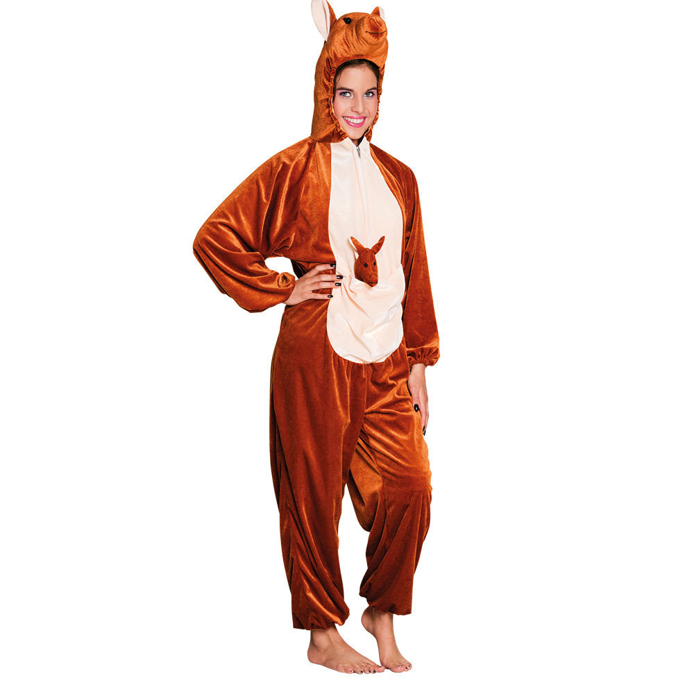 Damen- und Herren-Kostüm Overall Känguru, Gr. S bis 165cm Körpergröße - Plüschkostüm, Tierkostüm Bild 2
