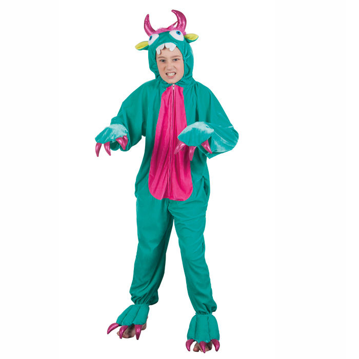 Kinder-Kostüm Overall Monster, Gr. M bis 140cm Körpergröße - Plüschkostüm, Tierkostüm