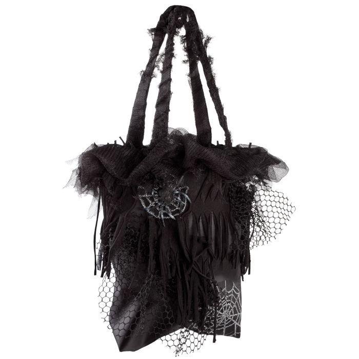 Tasche Hexe Hazel schwarz mit Spinnennetzdekor