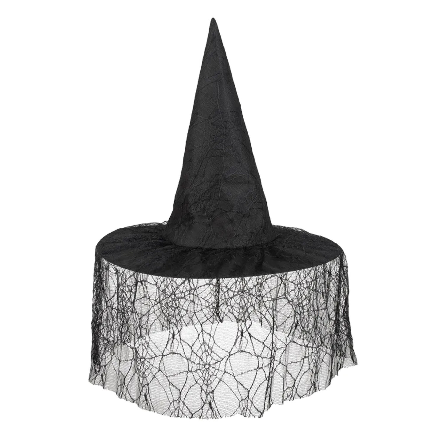 Hut Hexe Seda mit Spinnennetz-Schleier