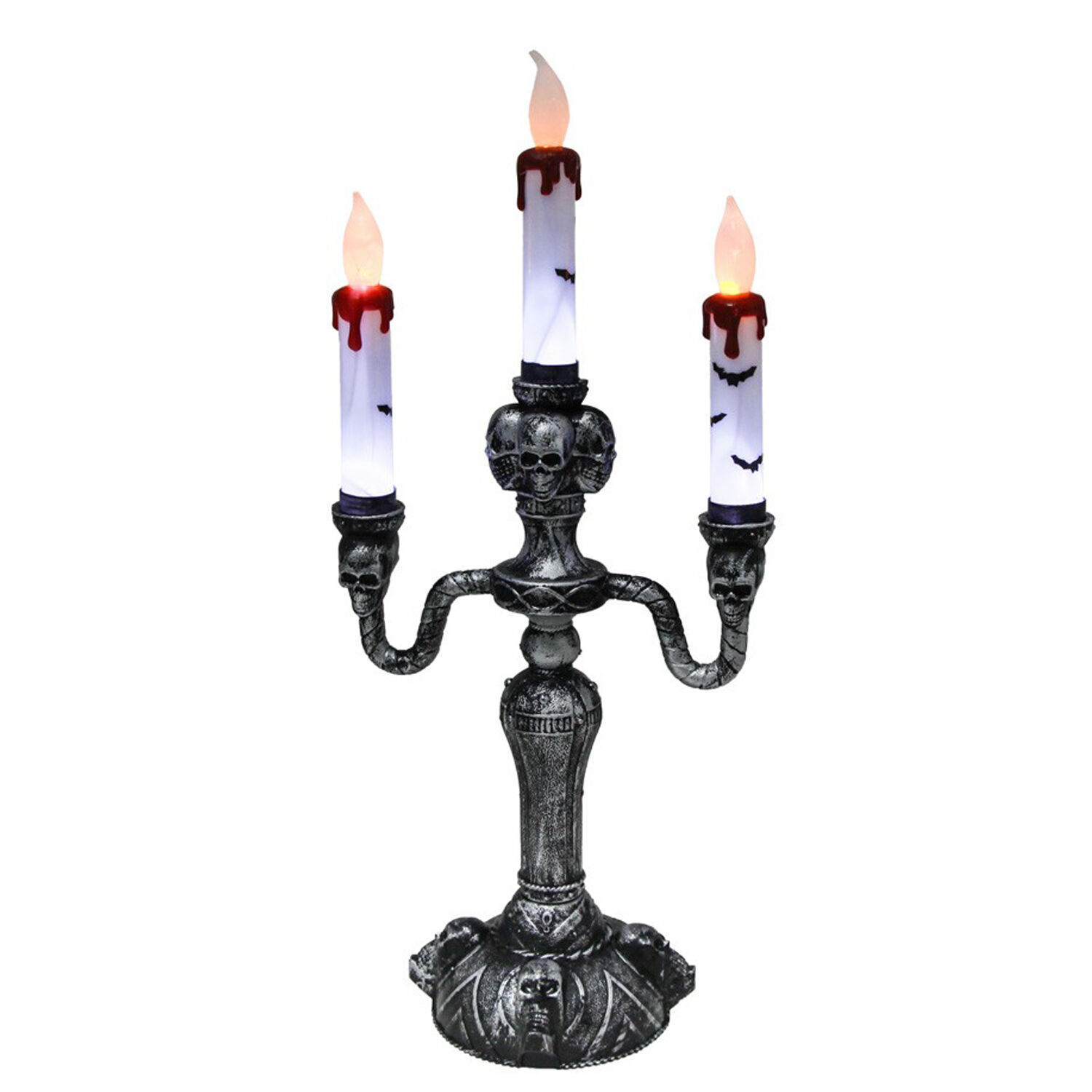 NEU Halloween-Kerzenleuchter 3-Armig mit LED, Gre ca. 17.5 cm x 10 cm x 40 cm