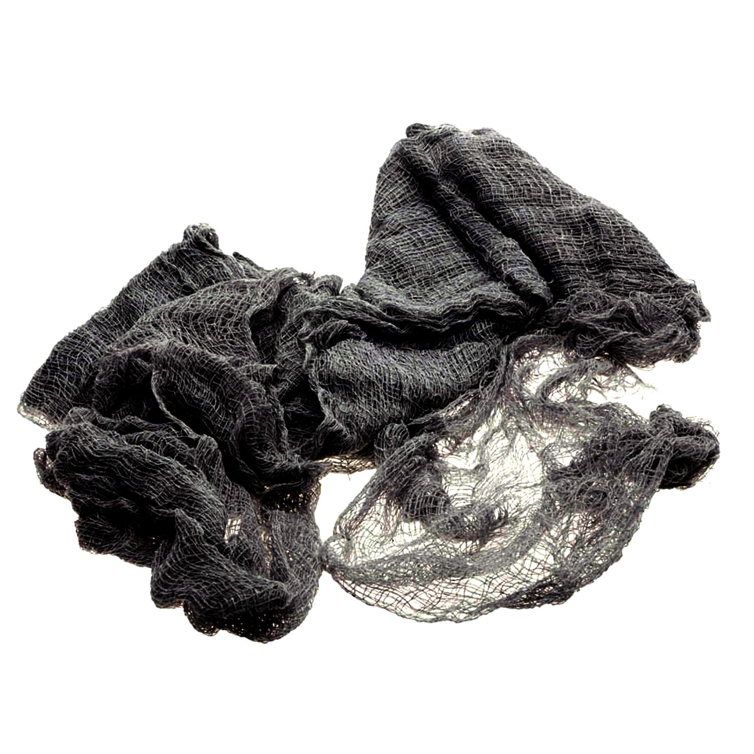 NEU Gruseliger Lumpengewebe Fetzenstoff für tolle Halloween-Deko & Co., Antrazith, Größe ca. 76 cm x 183 cm