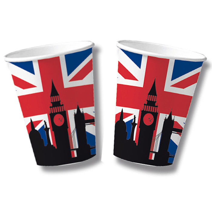 SALE Becher, recycelbar aus Pappe, England, 10 Stk., 0,2 ltr.