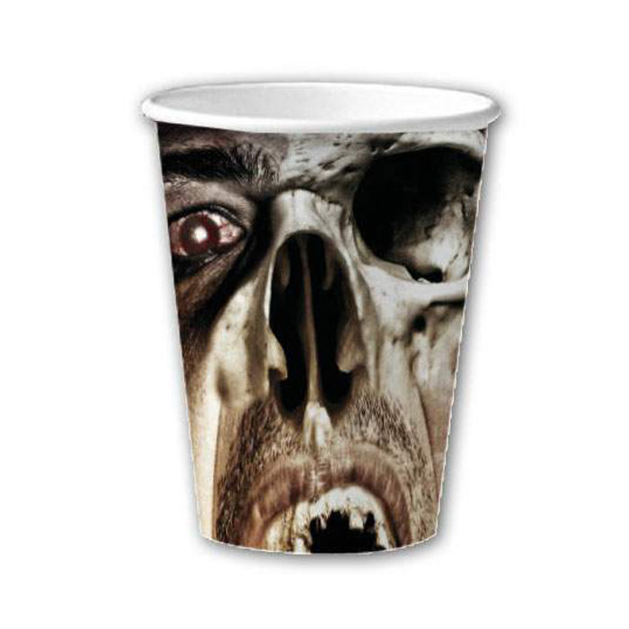 Becher, recycelbar aus Pappe, Zombie, 10 Stk., 0,2 ltr.