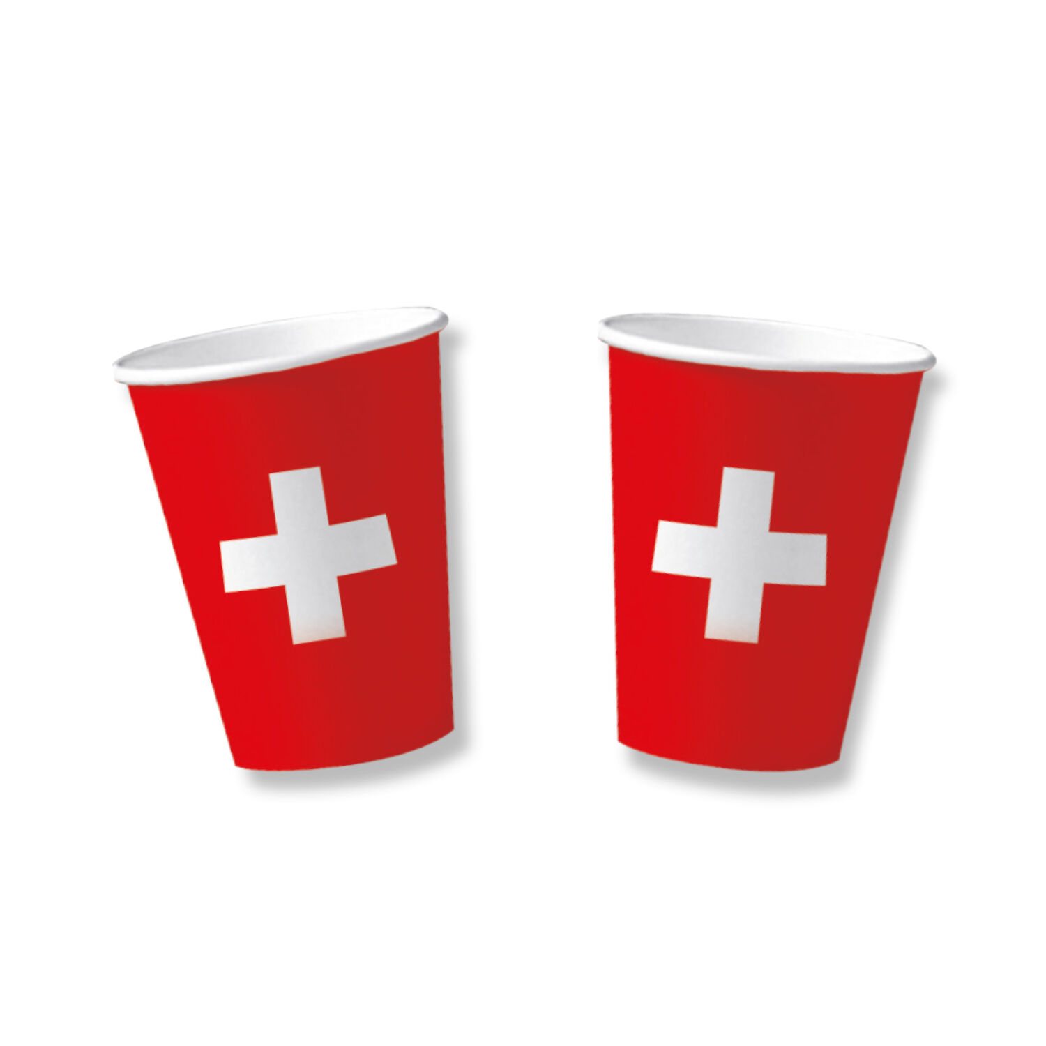 SALE Becher, recycelbar aus Pappe, Schweiz 10 Stk. 0,2 ltr.
