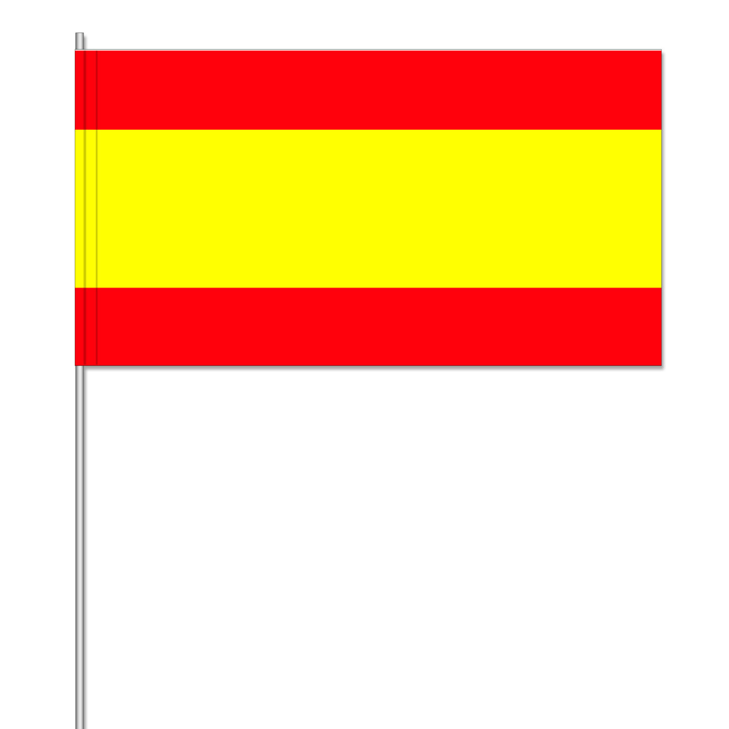 NEU Papierflaggen Spanien mit Stab, 12 x 21 cm, 10 Stck