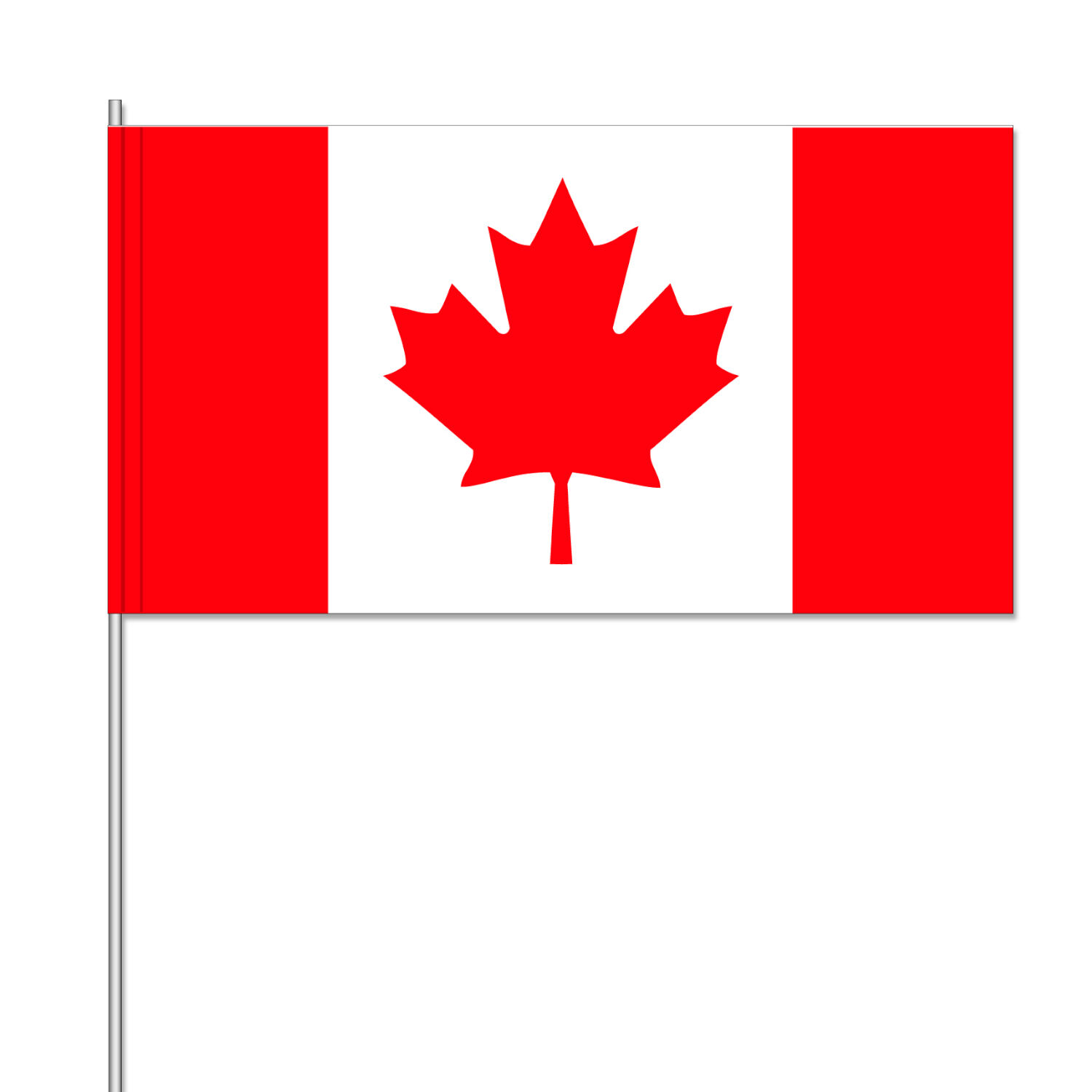 NEU Papierflaggen Kanada mit Stab, 12 x 21 cm, 10 Stck