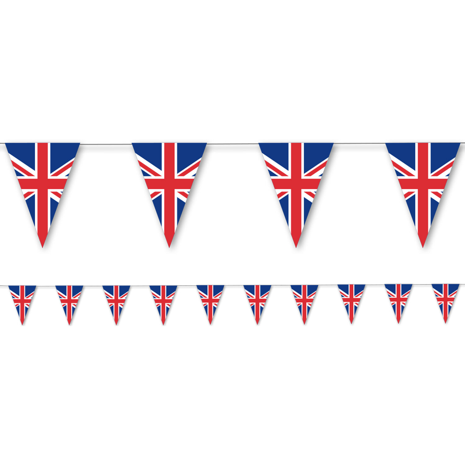 NEU Wimpelkette England aus Papier, 3,5m lang, 10 Flaggen, 20x30 cm