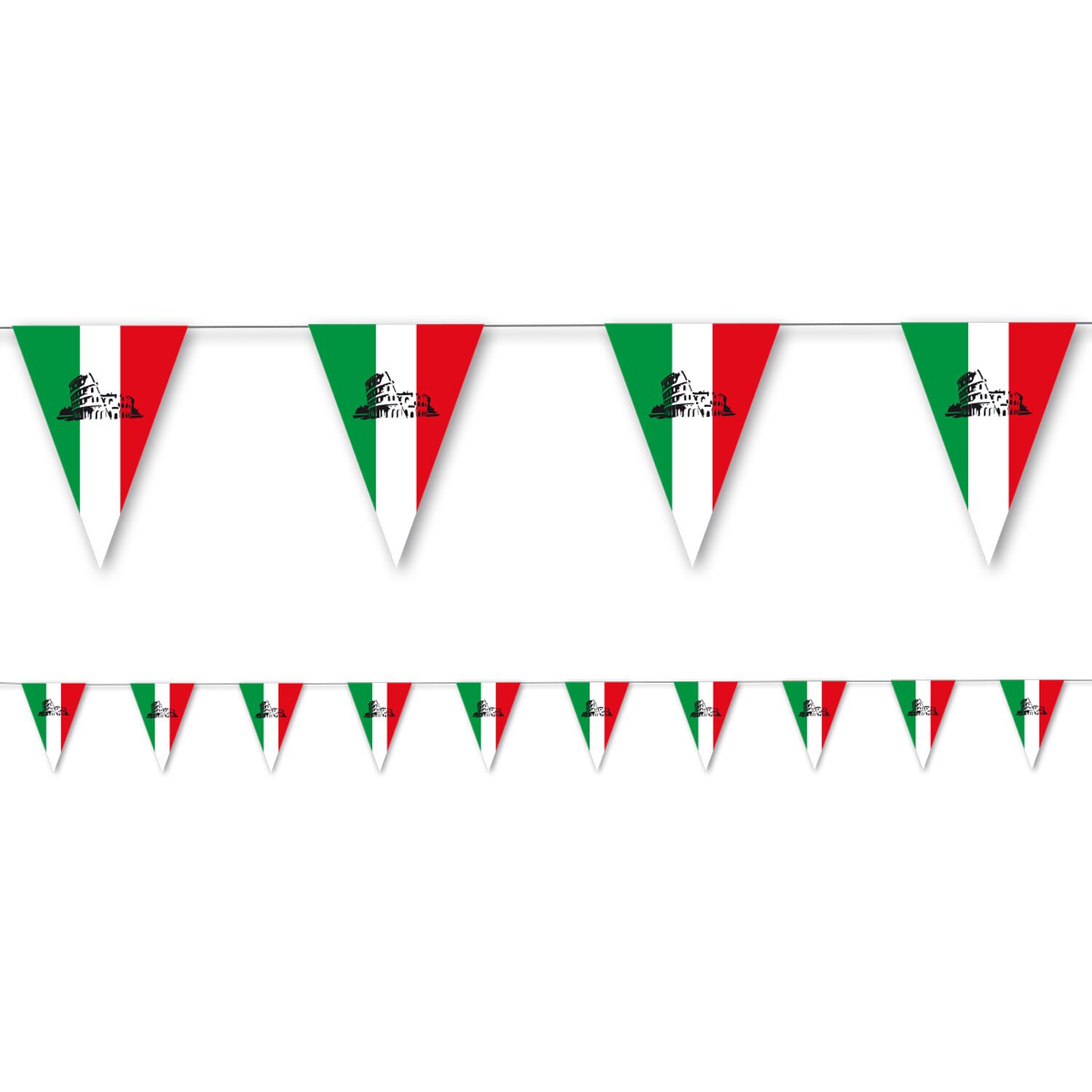 NEU Wimpelkette Italien aus Papier, 3,5m lang, 10 Flaggen, 20x30
