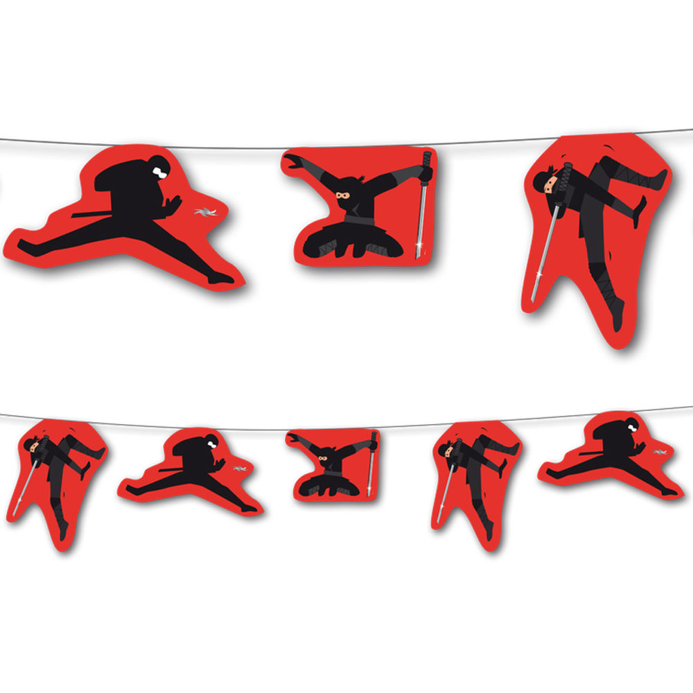 SALE Wimpelkette Ninja K�mpfer, 3,5 m