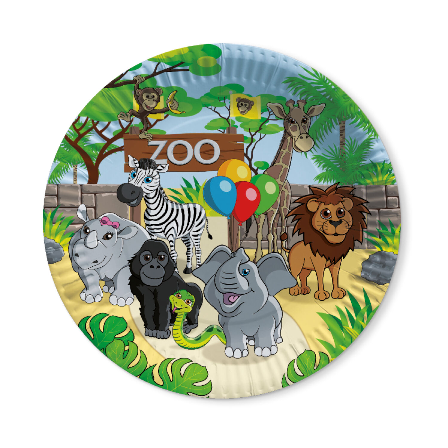 SALE Pappteller Zoo, 8 Stck,  23 cm