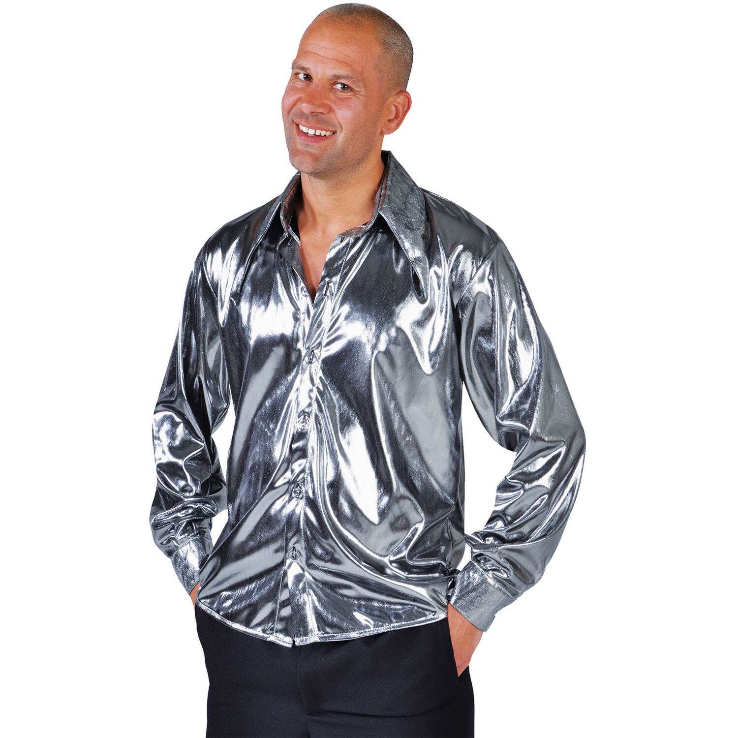 NEU Herren-Kostm-Hemd silber Glanz, Gr. S