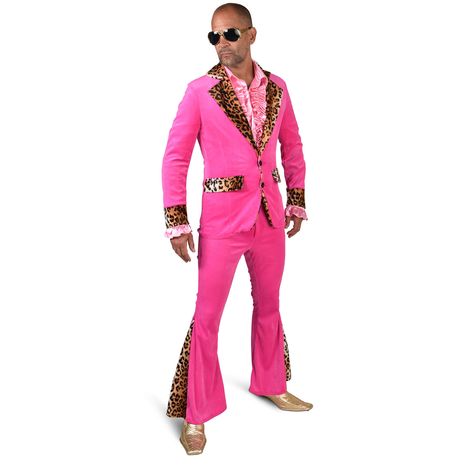 NEU Herren-Kostm Samt-Anzug pinker Pimp, Gr. S
