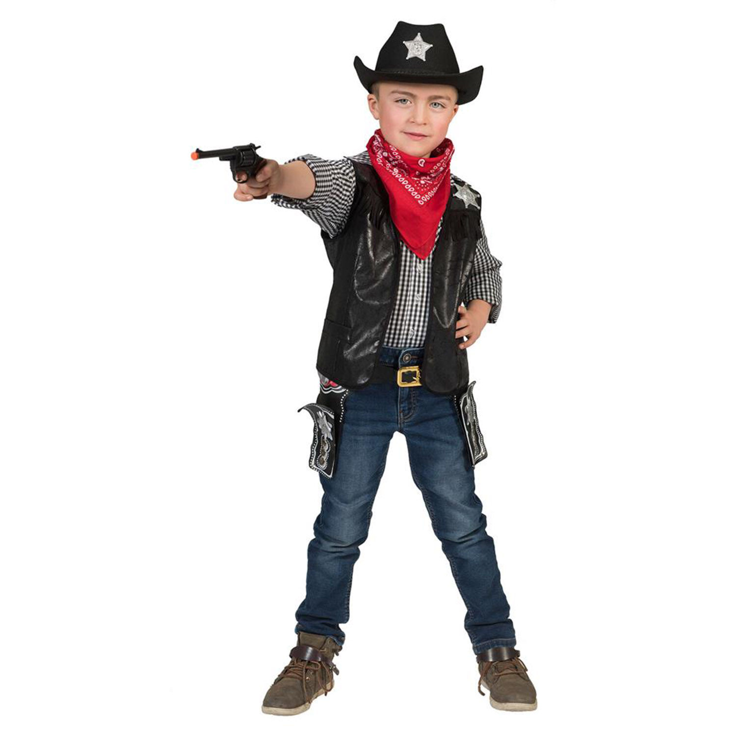 NEU Kinder-Kostm Cowboy-Weste, schwarz, Gr. 116