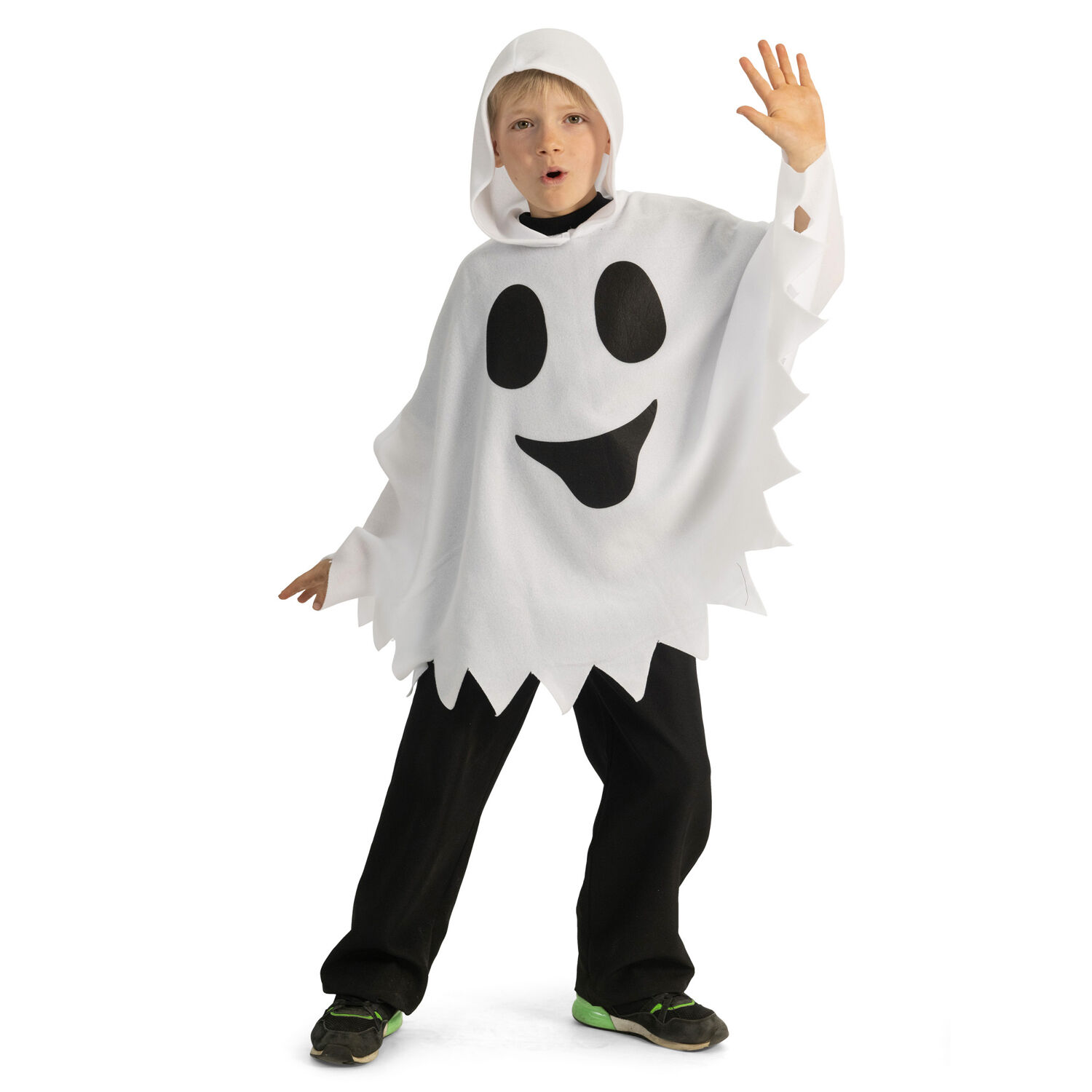 NEU Kinder-Kostm Geister-Cape mit Kapuze, wei, Einheitsgre Bild 2