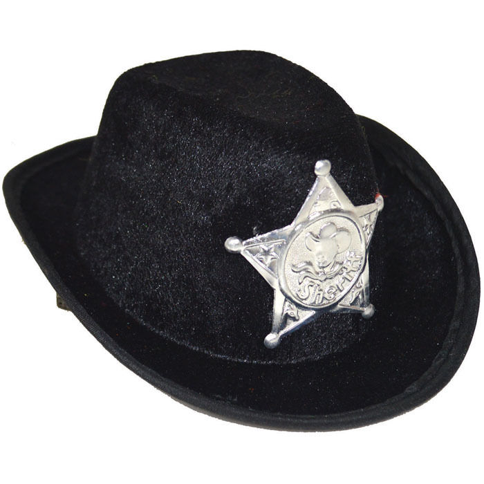 Mini-Hut Sheriff mit 2 Clips, schwarz